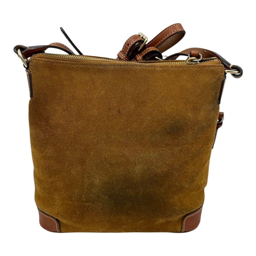 Dooney & Bourke Brown Suede Crossbody Satchel - Picture 3 of 9